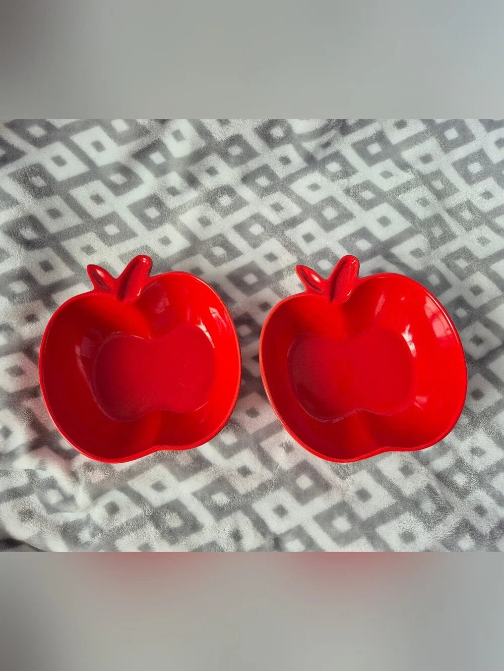 Martha Stewart Collection - Set of 2 Bright Red Apple-Shaped Bowls